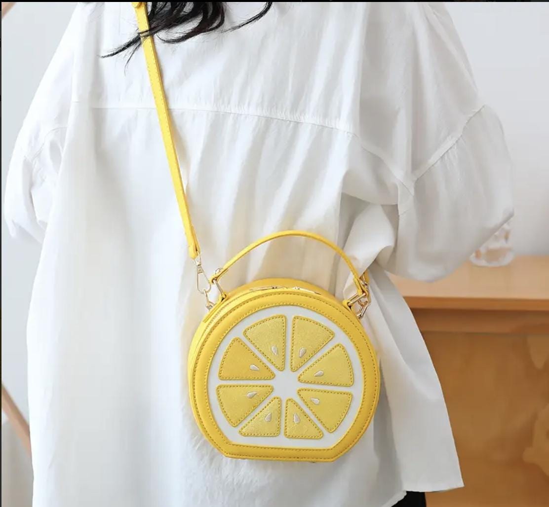 Lemon Crossbody Bag: Embroidered Geometric Y2K Purse
