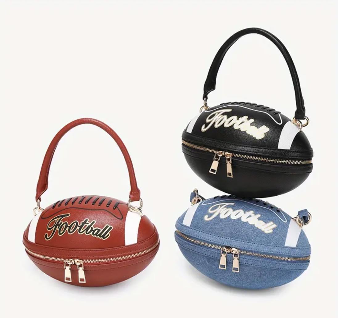Football Purse: American Football Crossbody Bag, Adjustable Strap
