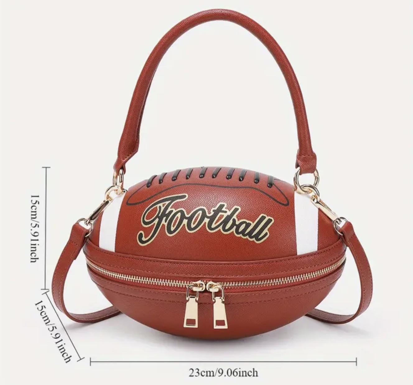 Football Purse: American Football Crossbody Bag, Adjustable Strap