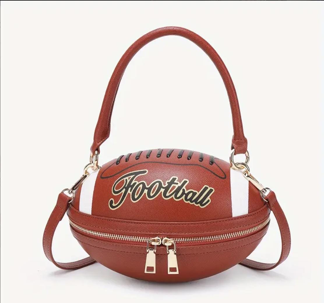 Football Purse: American Football Crossbody Bag, Adjustable Strap