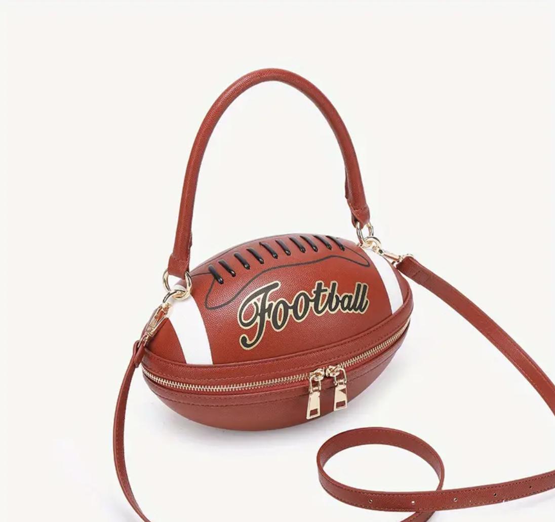 Football Purse: American Football Crossbody Bag, Adjustable Strap