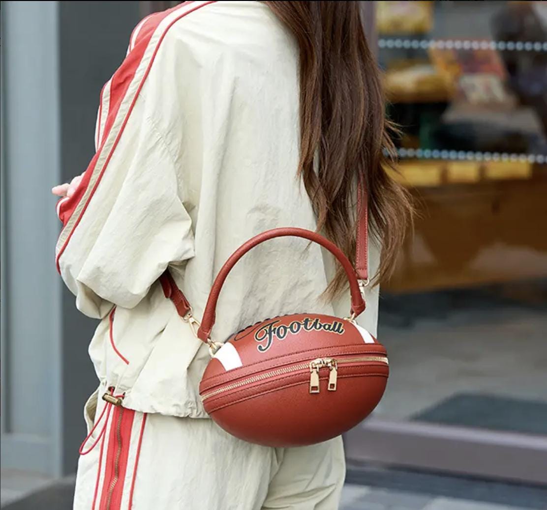 Football Purse: American Football Crossbody Bag, Adjustable Strap