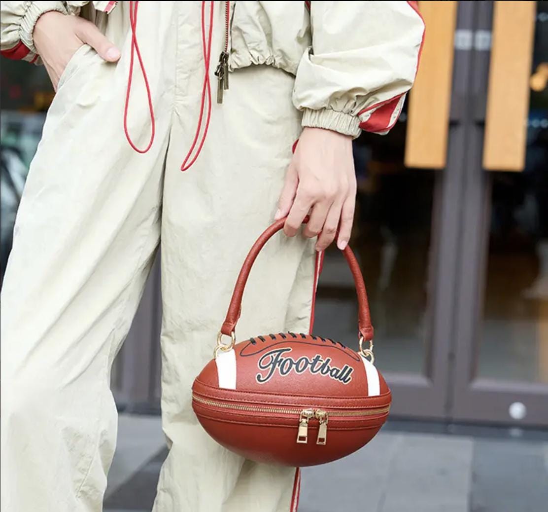 Football Purse: American Football Crossbody Bag, Adjustable Strap