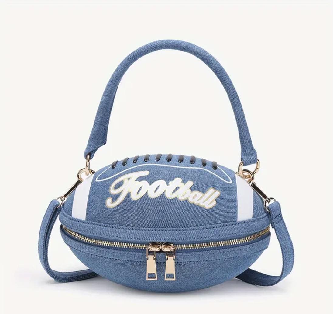 Football Purse: American Football Crossbody Bag, Adjustable Strap