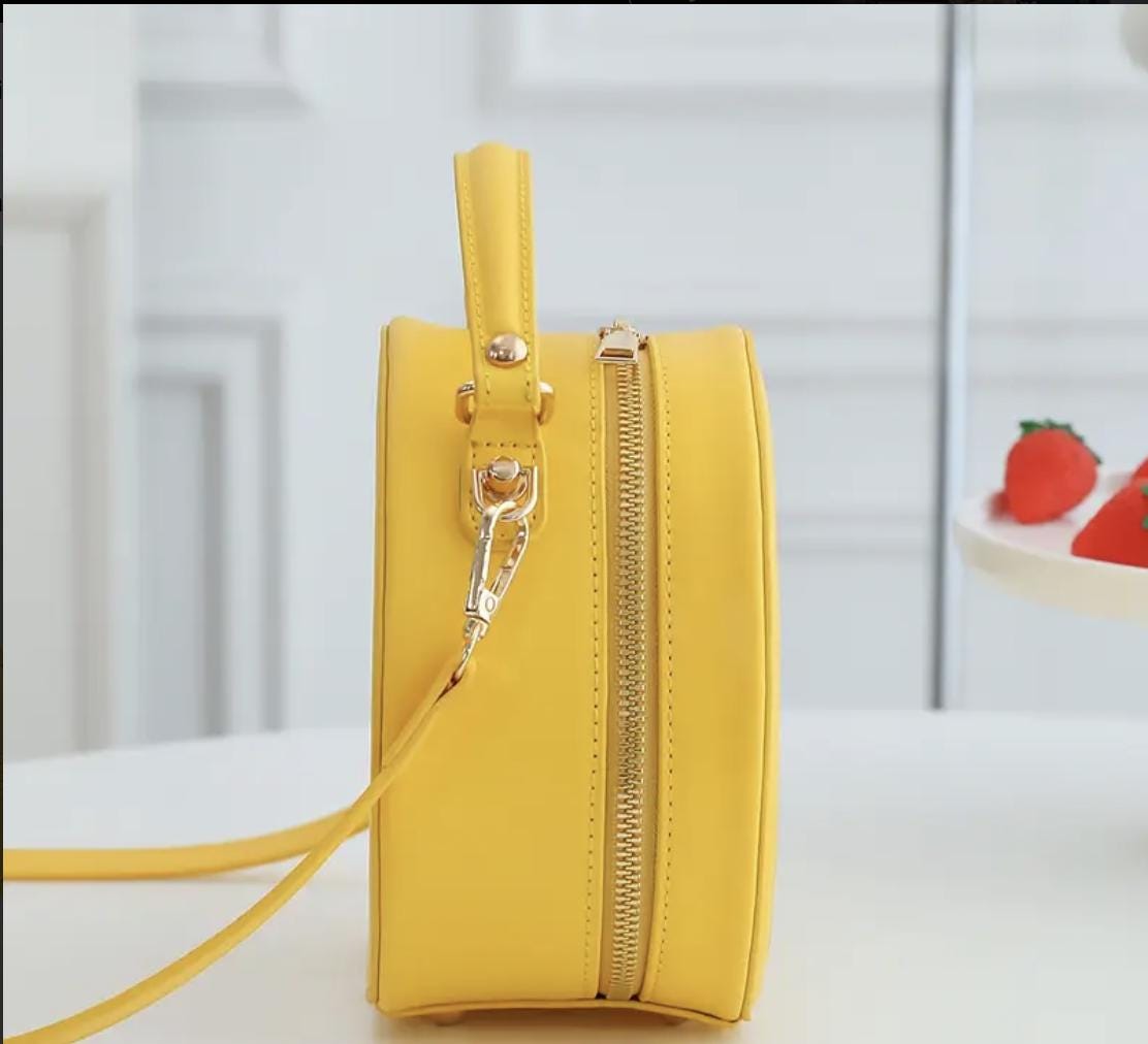 Lemon Crossbody Bag: Embroidered Geometric Y2K Purse