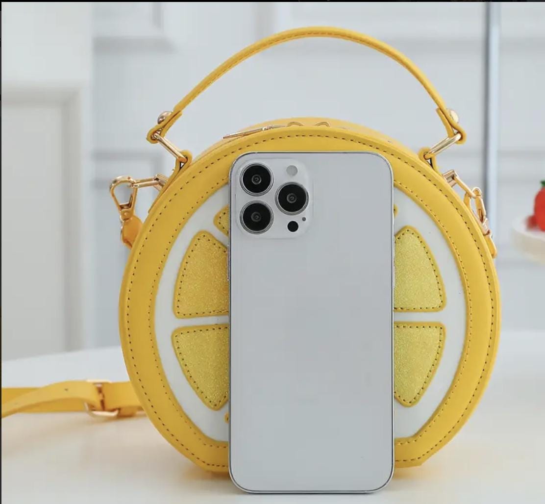 Lemon Crossbody Bag: Embroidered Geometric Y2K Purse