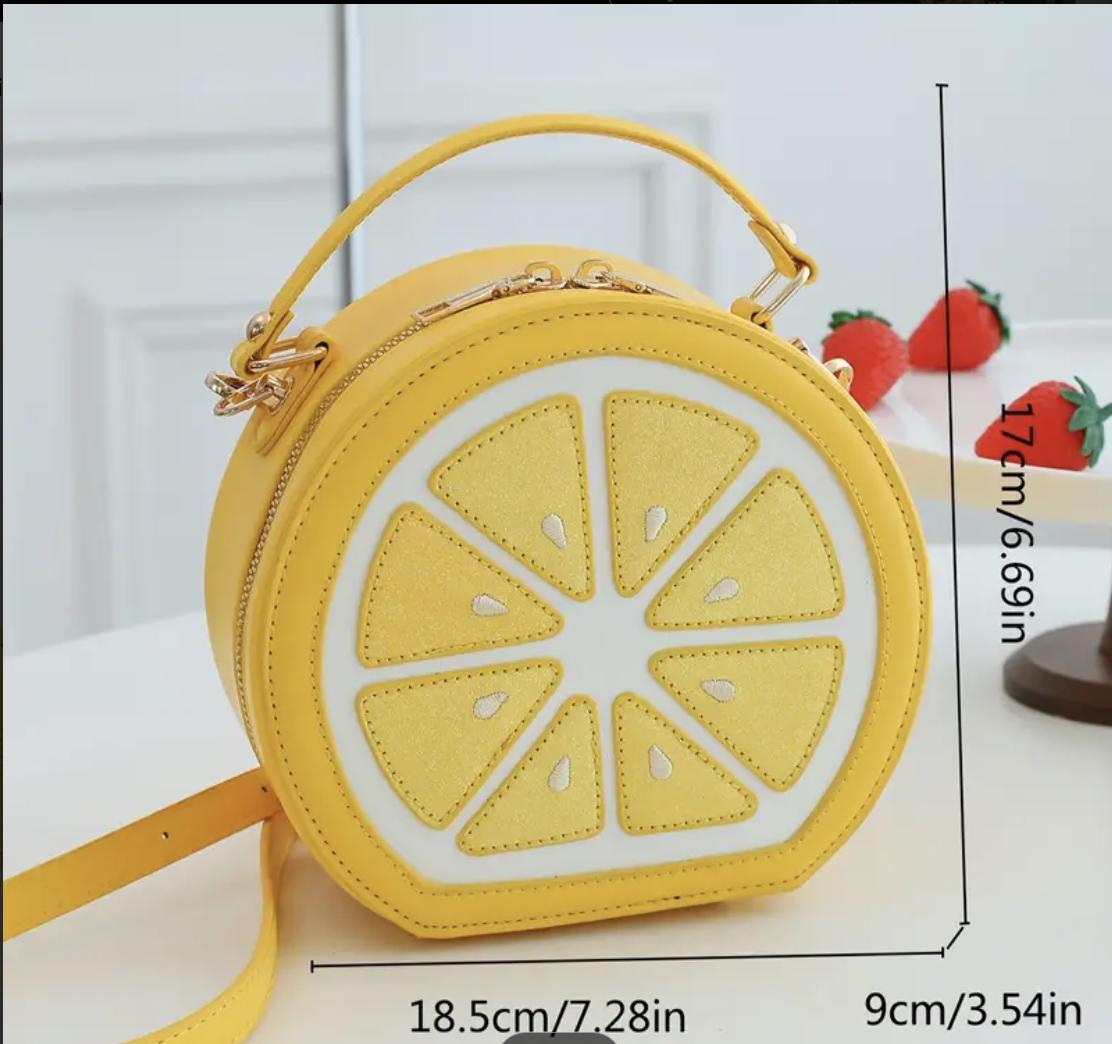 Lemon Crossbody Bag: Embroidered Geometric Y2K Purse