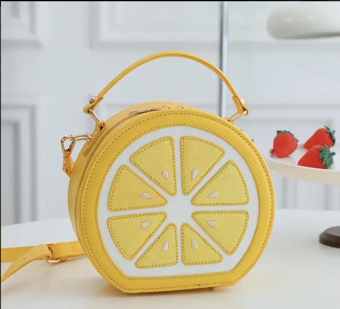 Lemon Crossbody Bag: Embroidered Geometric Y2K Purse