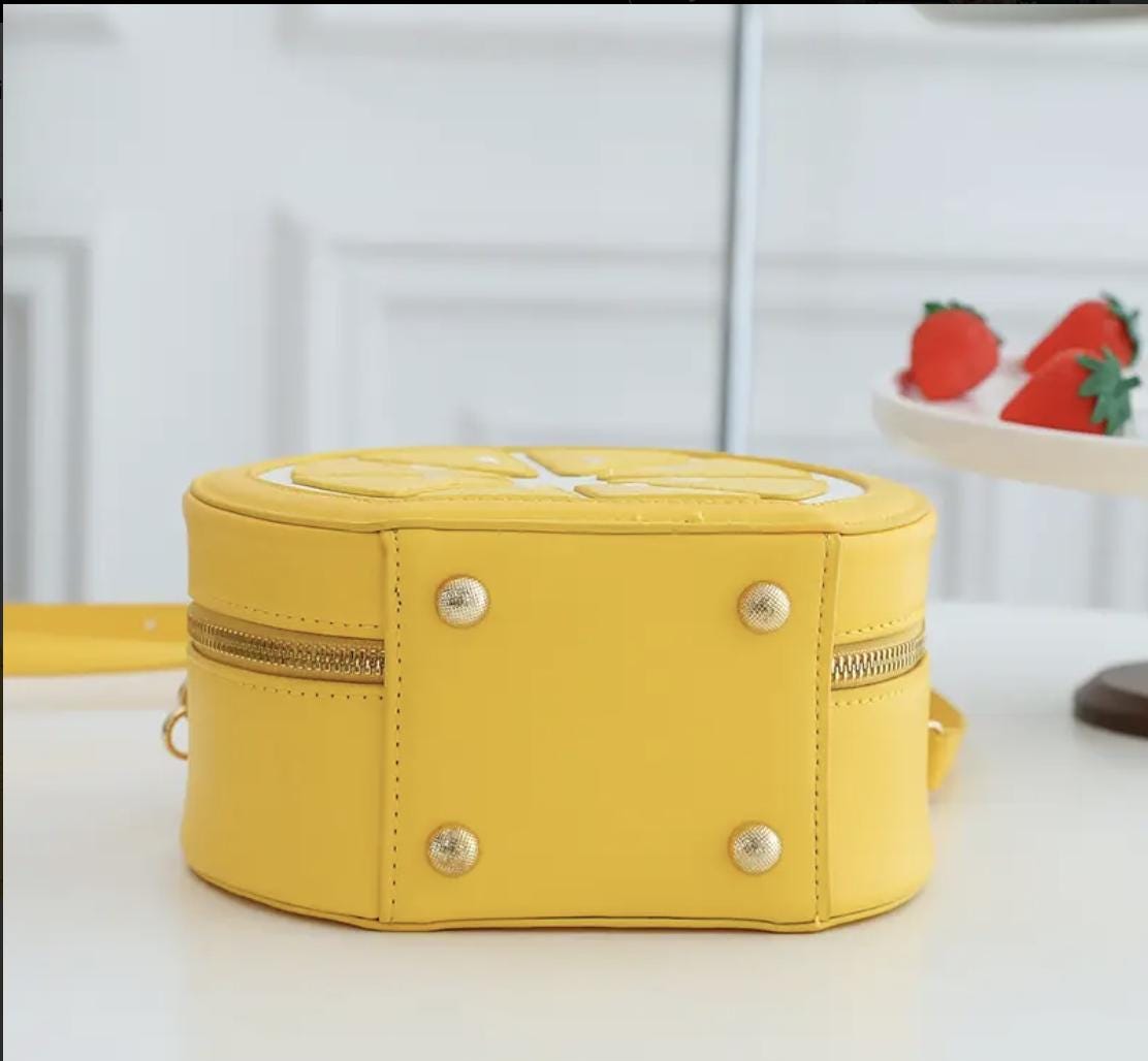 Lemon Crossbody Bag: Embroidered Geometric Y2K Purse