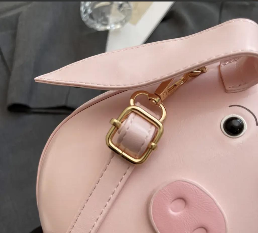 Flying Pig Crossbody Bag – Pink Cartoon Animal Purse