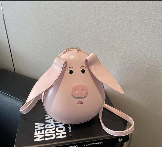 Flying Pig Crossbody Bag – Pink Cartoon Animal Purse