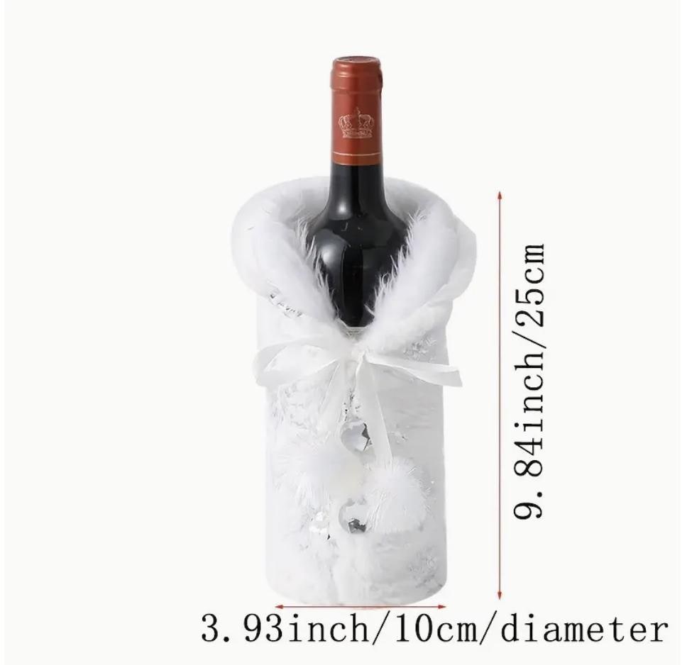 Christmas Santa Wine Bottle Cover Set – Knitted Decoration & Gift Sleeve
