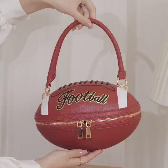Football Purse: American Football Crossbody Bag, Adjustable Strap