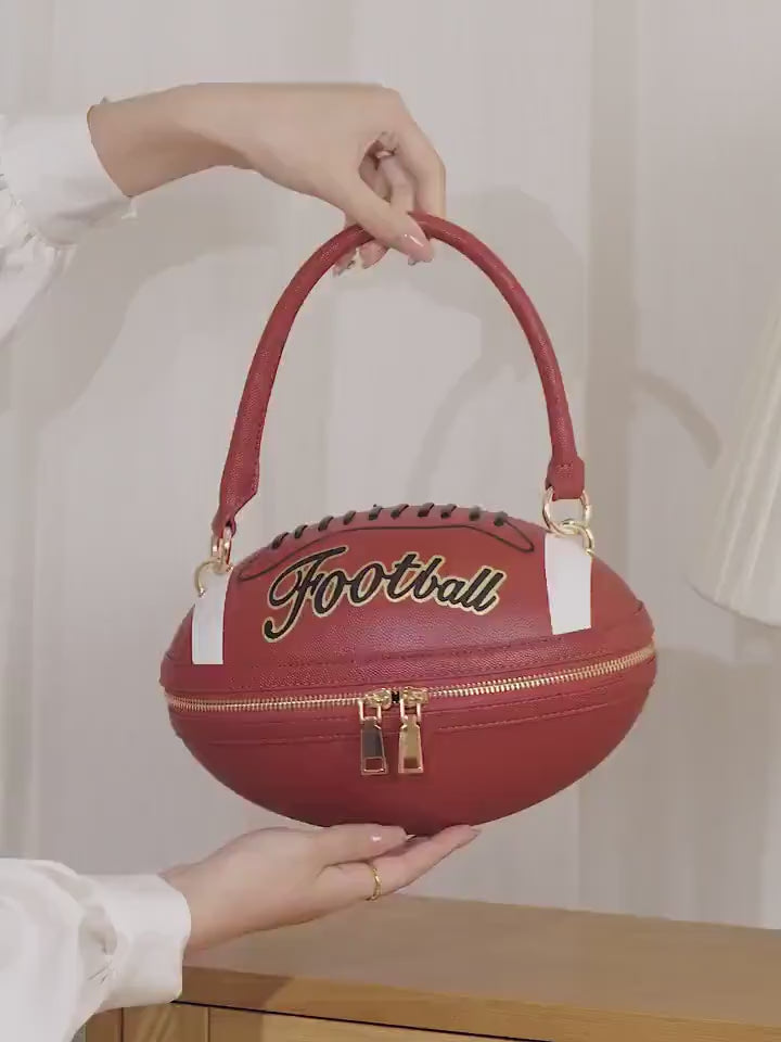 Football Purse: American Football Crossbody Bag, Adjustable Strap